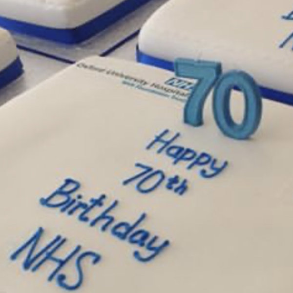 NHS corporate logo cake oxford