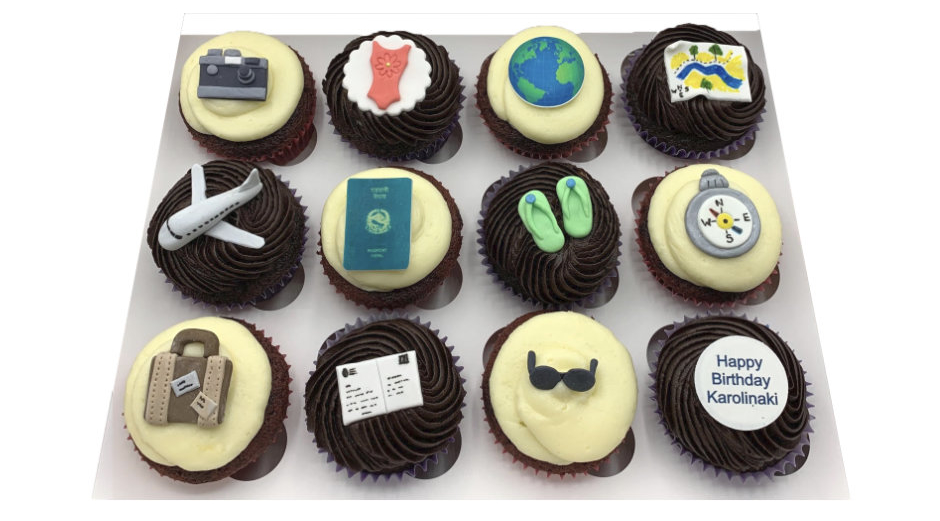 Travel themed cupcakes oxford